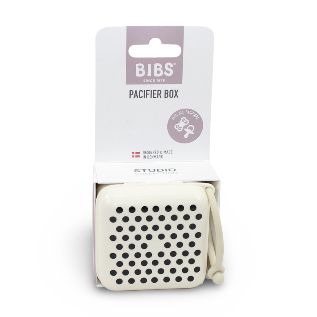 BIBS Studio Pacifier Box – Polka Ivory Black
