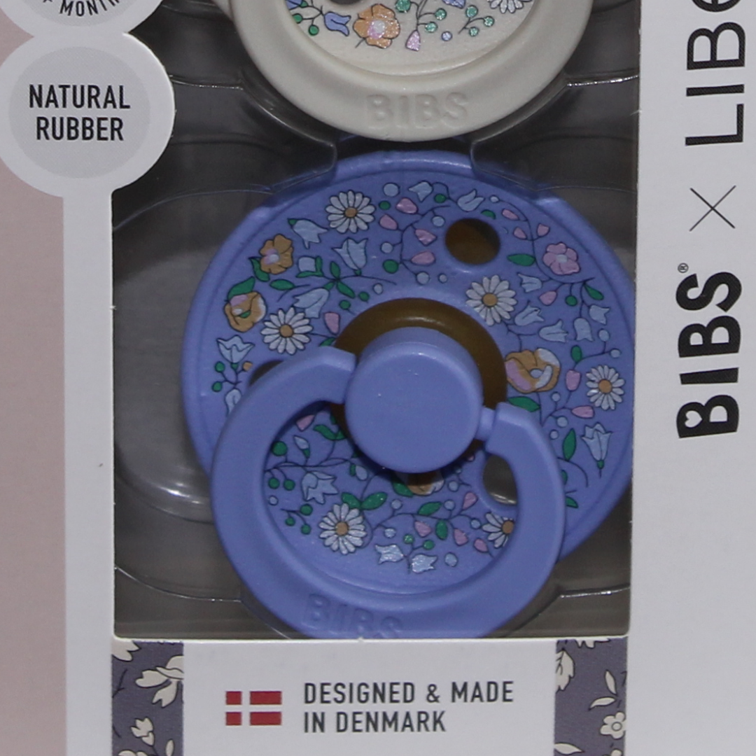 BIBS x Liberty Pacifier Colour 2 Pack Chloe Meadow Latex Size 1 Ivory Mix