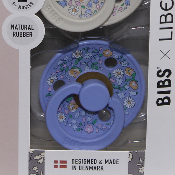 BIBS x Liberty Pacifier Colour 2 Pack Chloe Meadow Latex Size 2 Ivory Mix