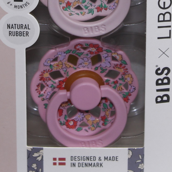 BIBS x Liberty Pacifier Boheme 2 Pack Oscar Meadow Latex Size 2 Blossom Mix