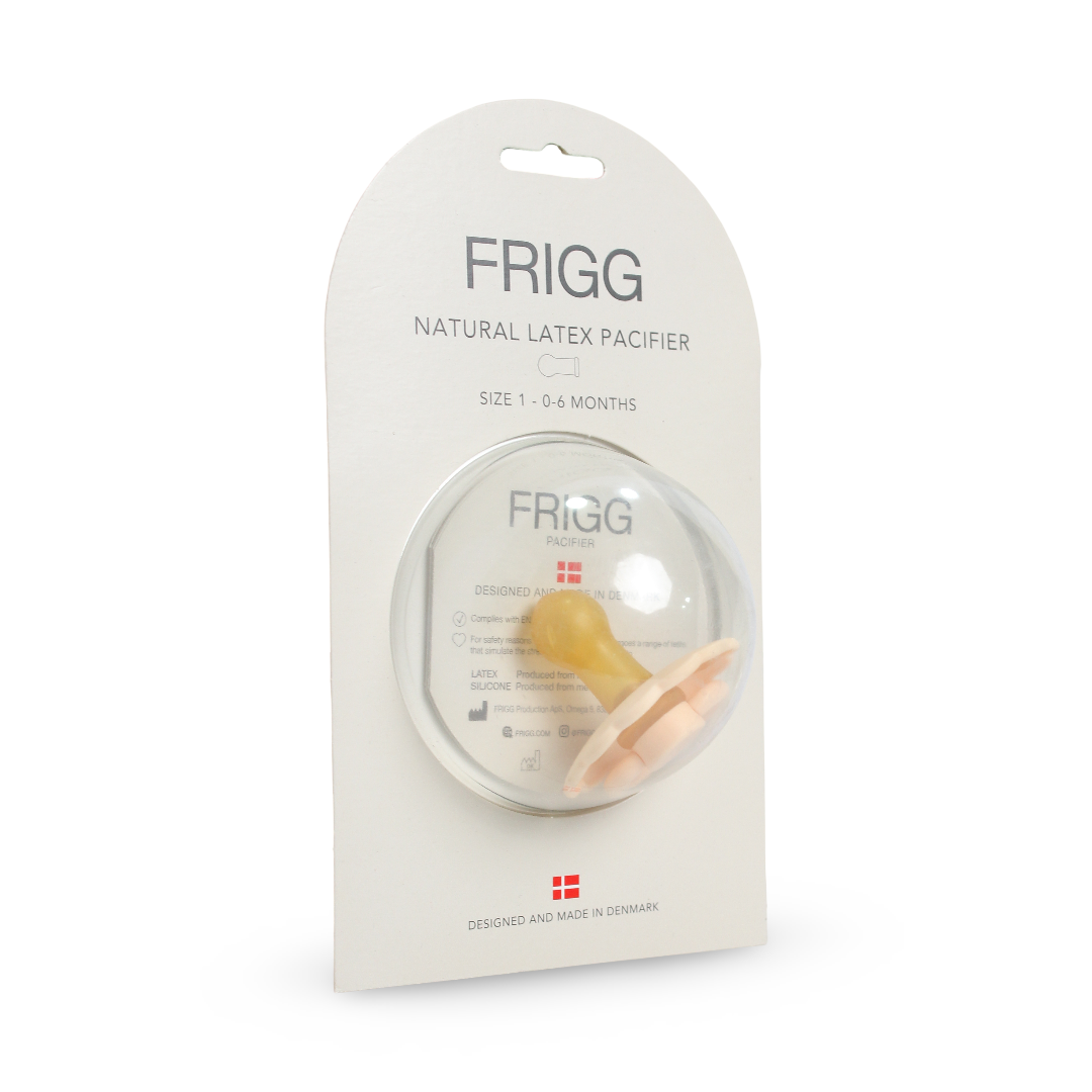 Frigg Daisy Latex Baby Pacifier 0-6m 1-Pack Pink Cream – Size 1