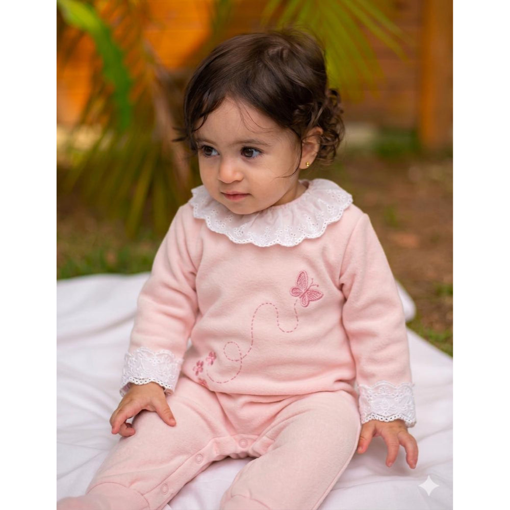 Baby Girls Cotton Flying Freely Footless Onesie – Pink - Clothing - CrocoDodo