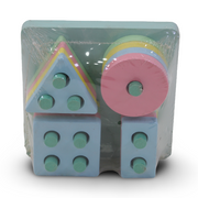 Wooden Geometric Shape Sorting and Stacking Toy (Square Sape)