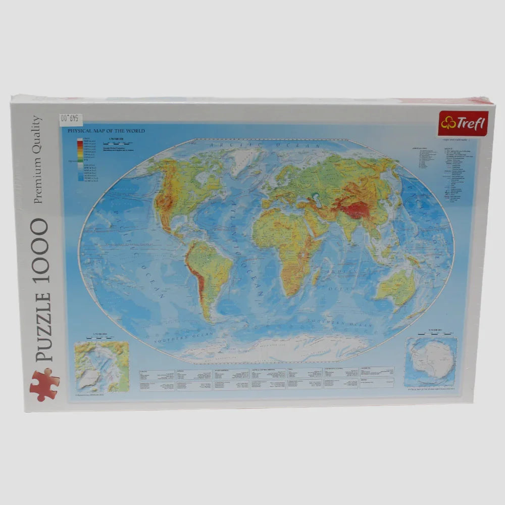 Trefl 1000-Piece Puzzle – Physical Map of the World - Toys