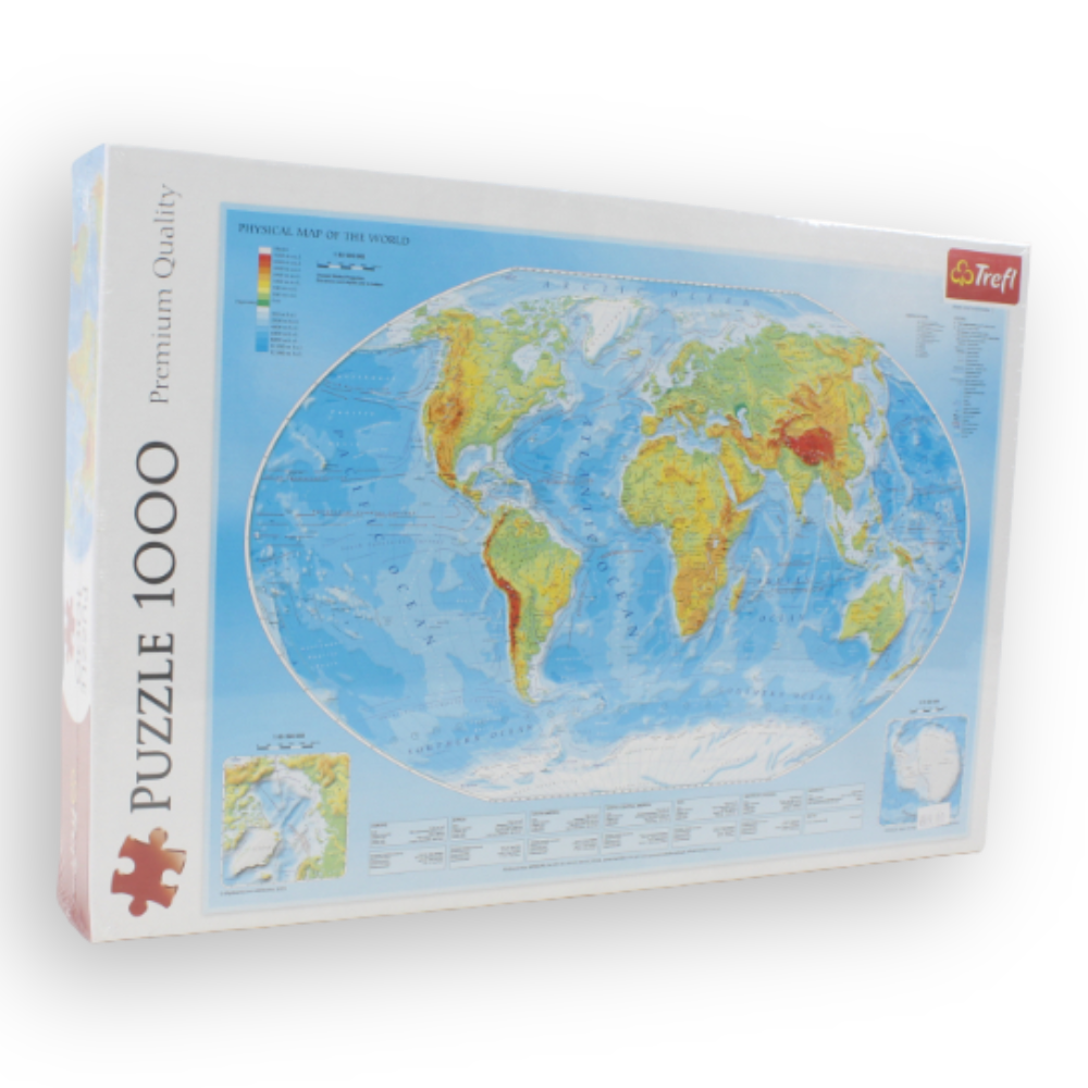 Trefl Puzzle Physical Map of the World – 1000 Pcs