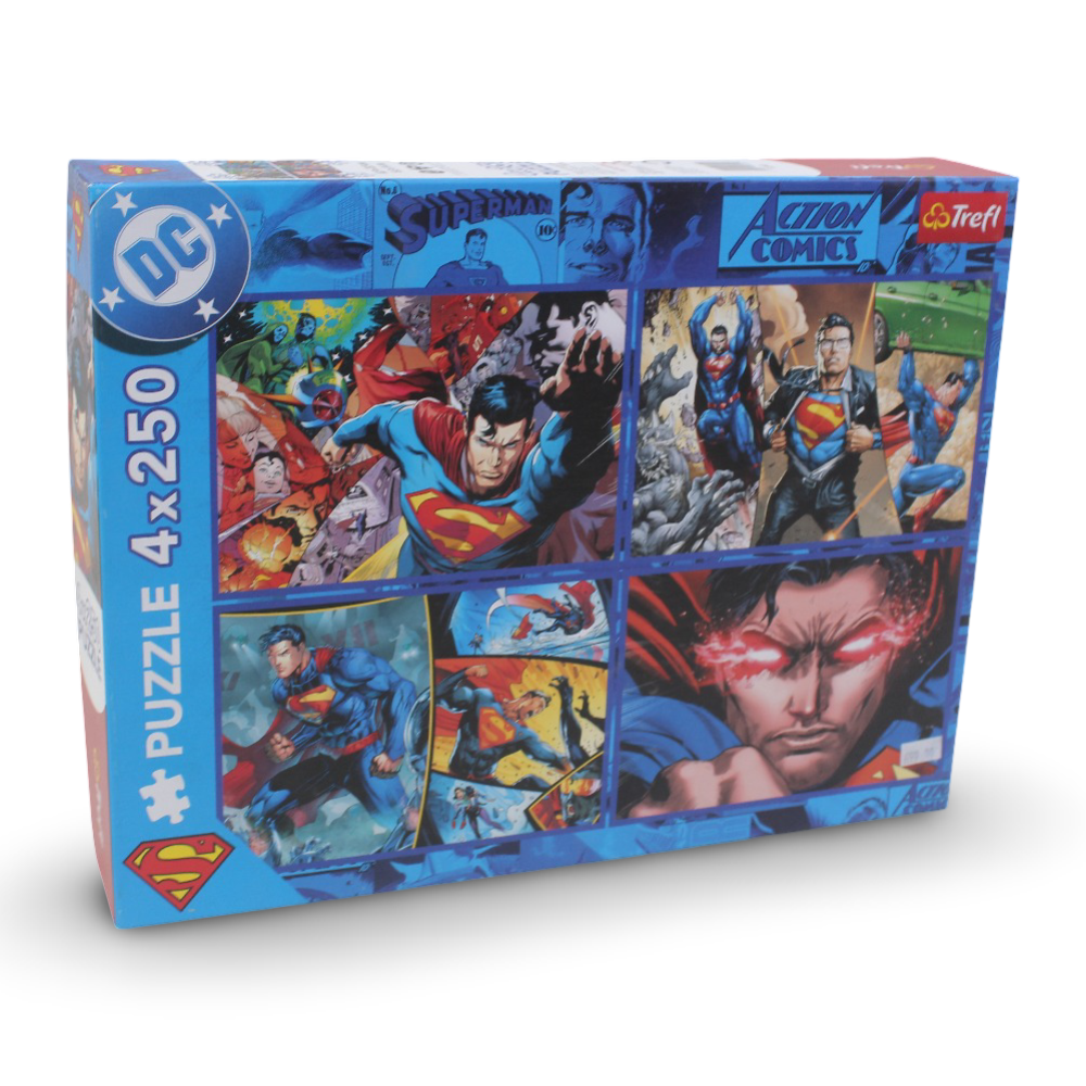 Trefl Superman Action Puzzle Set – 4-in-1 (250 Pieces Each) - Toys