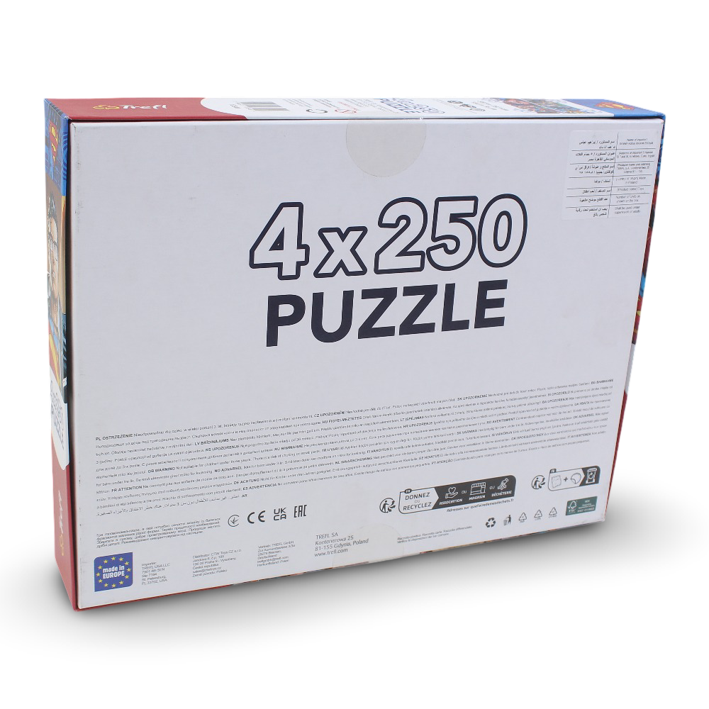 Trefl Superman Action Puzzle Set – 4-in-1 (250 Pieces Each)