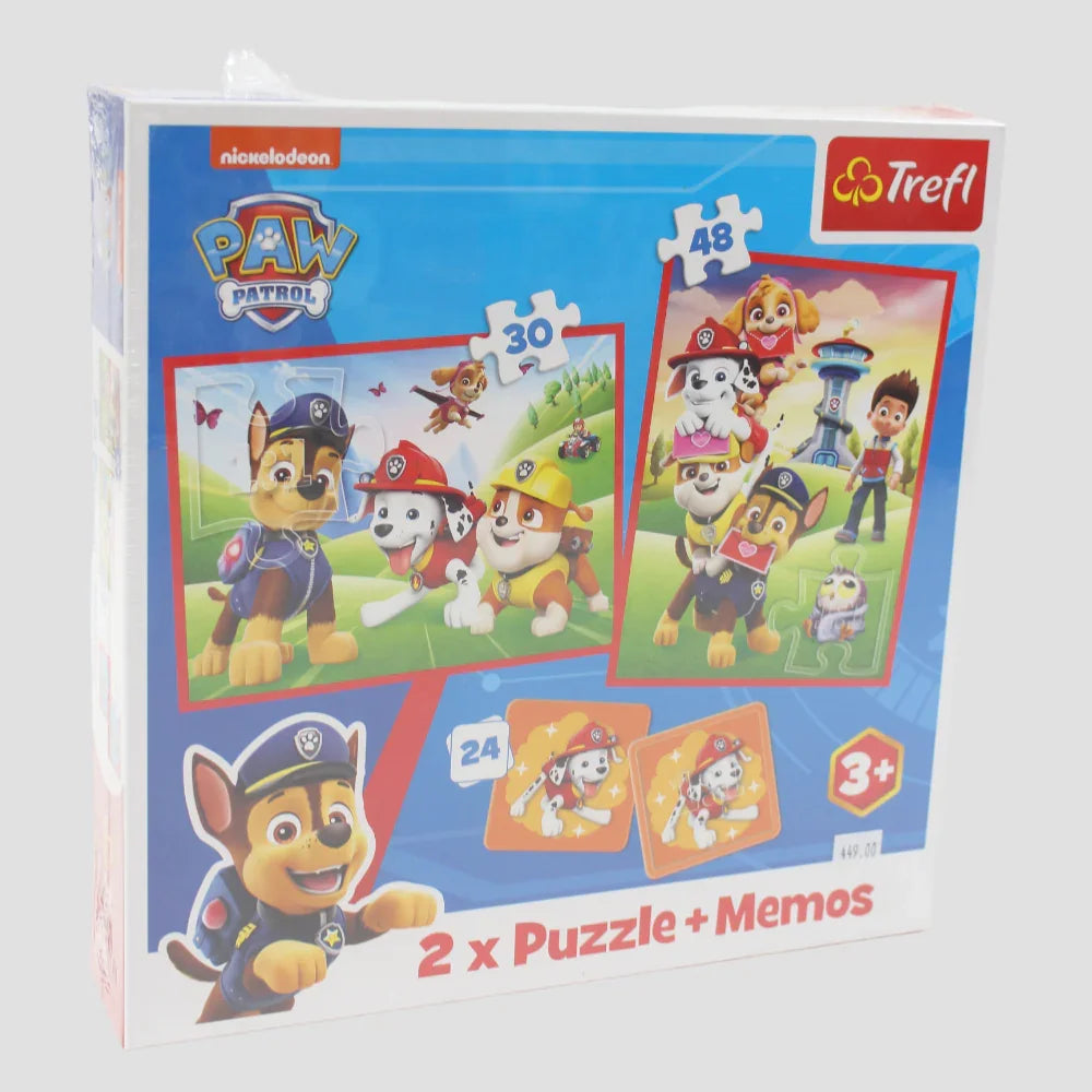 Trefl 2-in-1 Puzzle + Memo Game – Paw Patrol Team in Action - Toys
