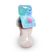 Canpol Babies Sport Cup with a Silicone Flip-top Straw +12m 370ml – Rose