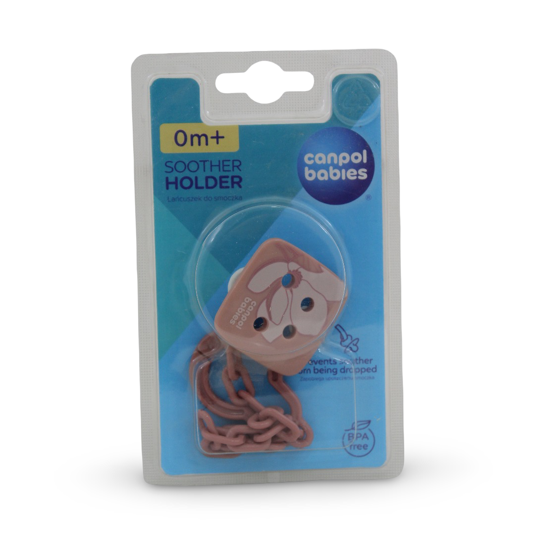 Canpol Babies Soother Holder 0m+ – Dusty Pink