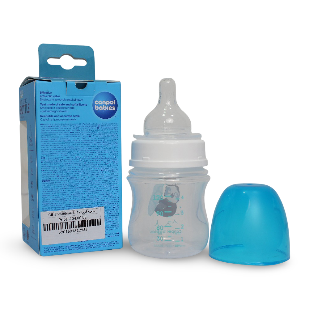 Canpol Babies Easy Start Anti-Colic Wide Neck Bottle 120 ml - Blue