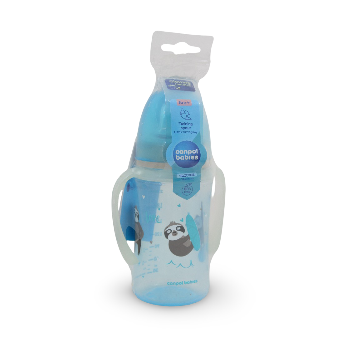 Canpol Babies Training Cup with Glowing Handles 240ml – Blue