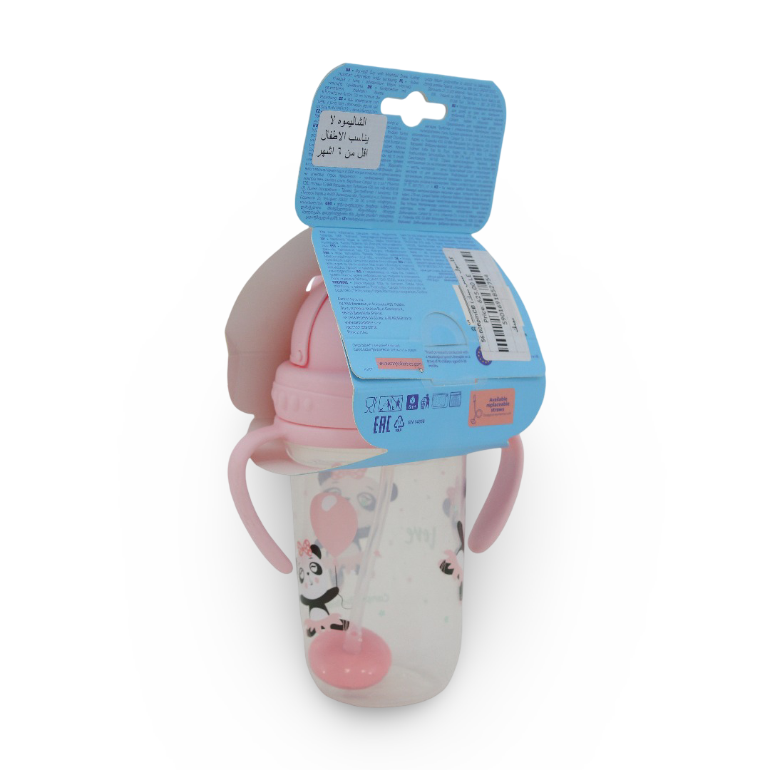Canpol Babies Non-Spill Expert Sports Cup with Weighted Straw 270ml 6m+ – Pink