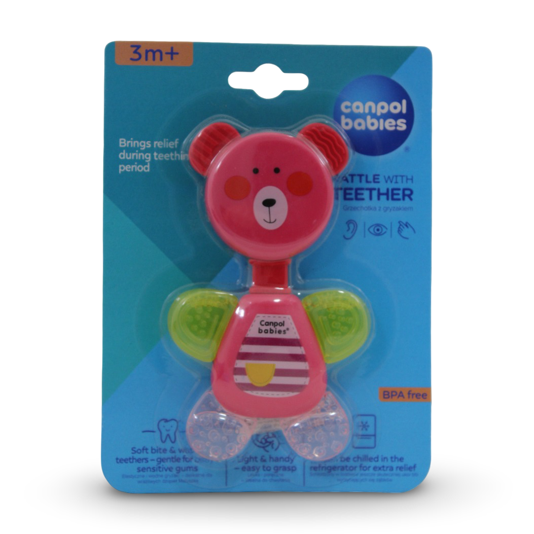 Canpol babies Rattle with Water Teether 3m+ – Bear Design