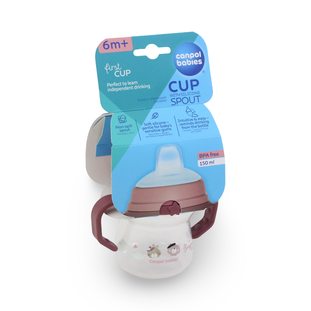 Canpol Babies First Cup Soft Silicone Non-Spill Spout & Handles 150ml 6m+
