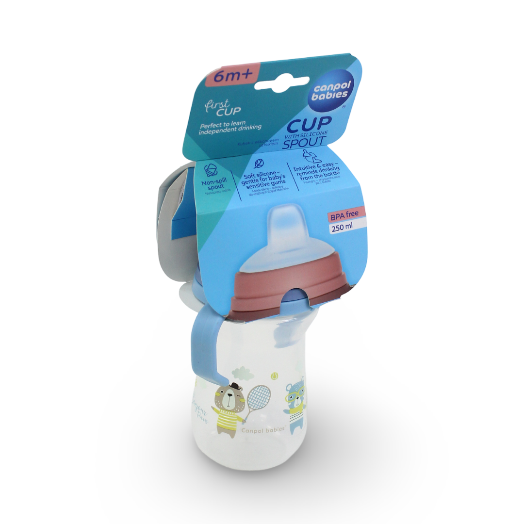 Canpol Babies Bonjour Paris First Cup with Silicone Spout 250ml – 6m+ (Blue)