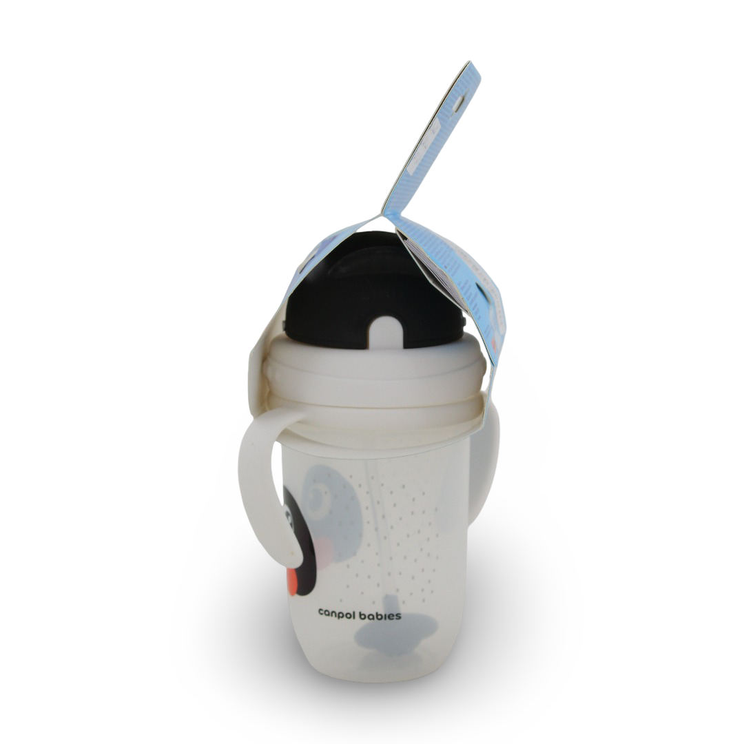 Canpol Babies Non-Spill Cup with Weighted Straw 270 ml - White