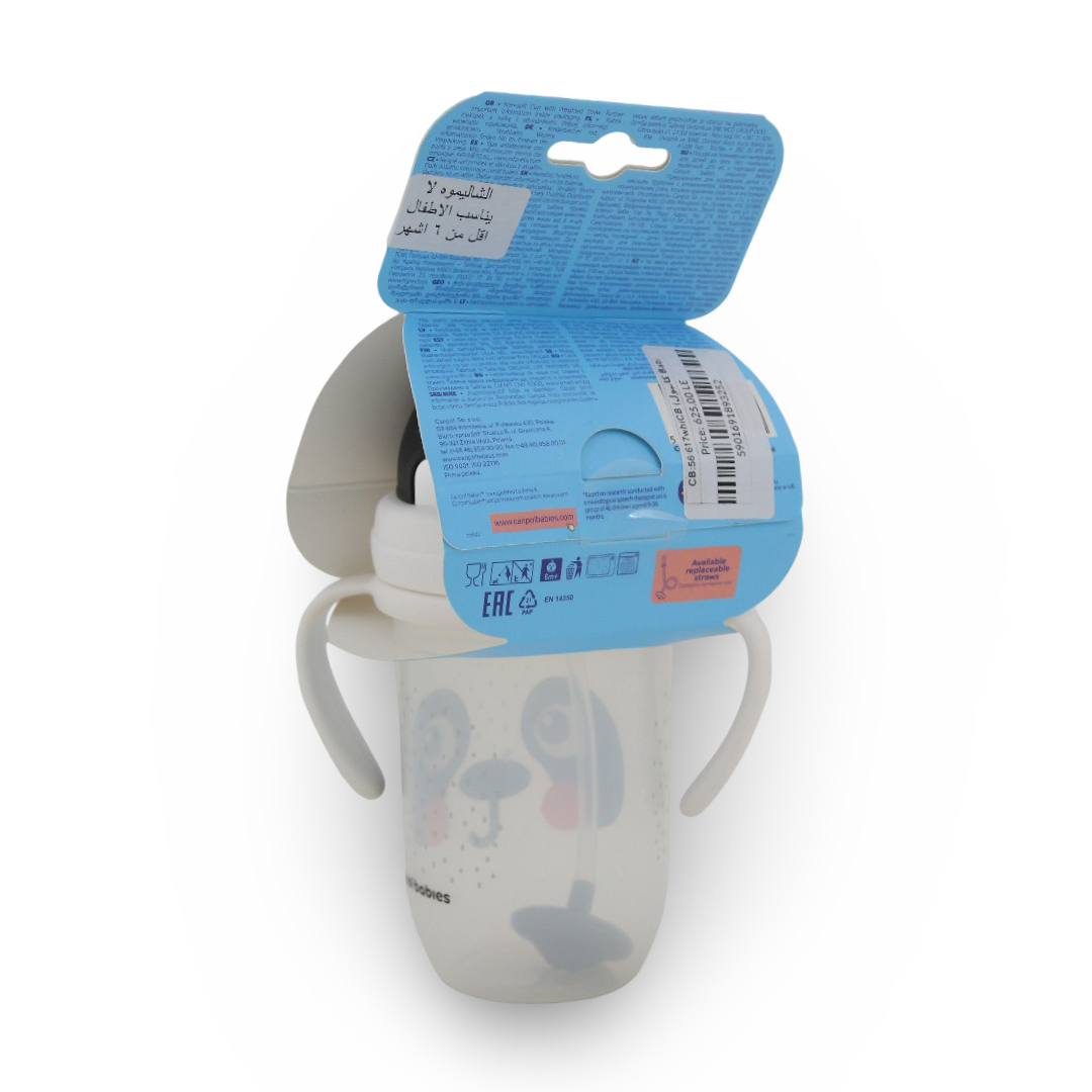 Canpol Babies Non-Spill Cup with Weighted Straw 270 ml - White