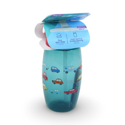Canpol Babies Sports Cup with Foldable Straw 400ml – Blue Cars - Baby Essentials