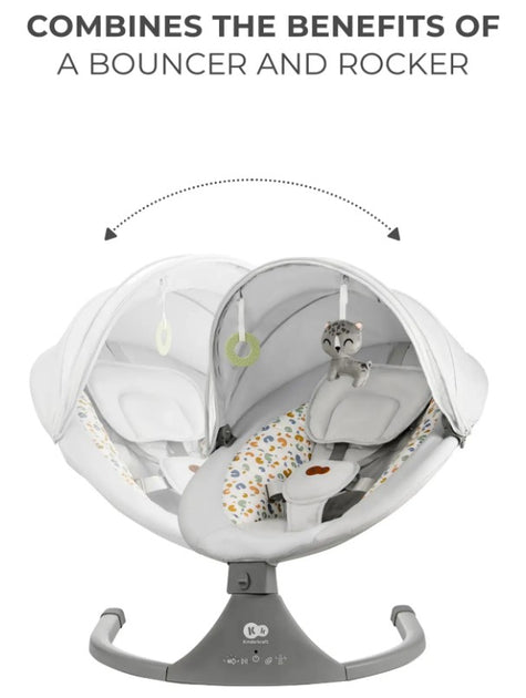 Kinderkraft Lumi 2 Baby Swing – Light Gray