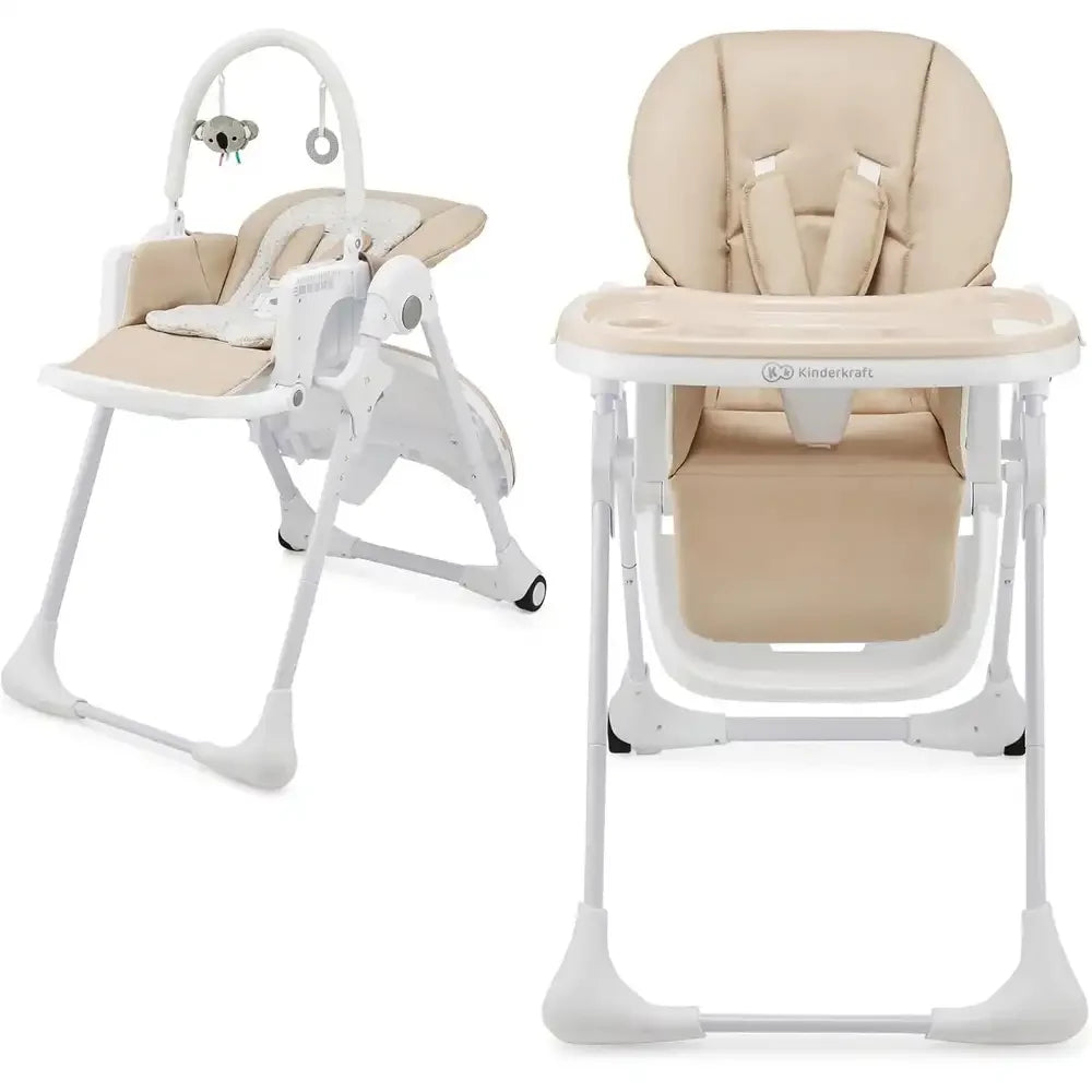 Kinderkraft Tummie 2in1 High Chair & Bouncer - Beige