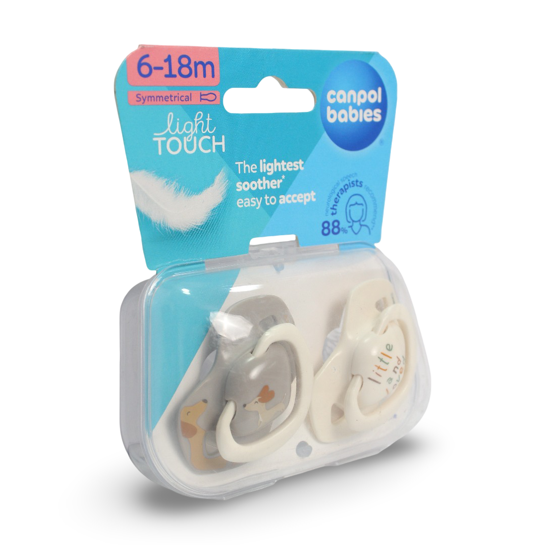 Canpol Babies Light Touch Silicone Symmetrical Soother 6-18m (2 Pcs) - Baby Essentials