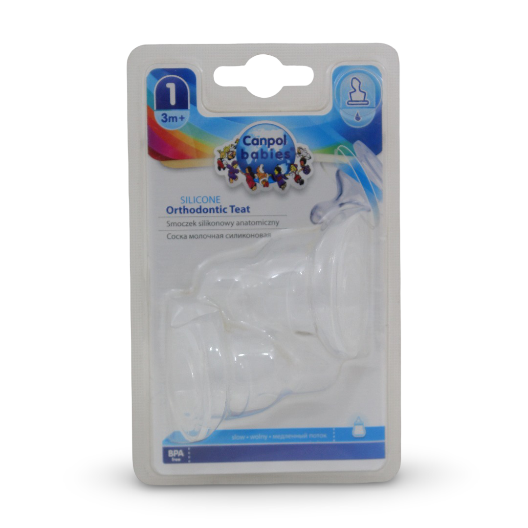 Canpol Babies Orthodontic Silicone Teat 3m+ (Pack of 2)