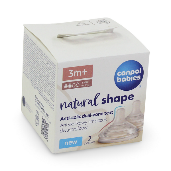 Canpol Babies Natural Shape Anti-Colic Dual-Zone Teats 3m+ (2 Pcs)