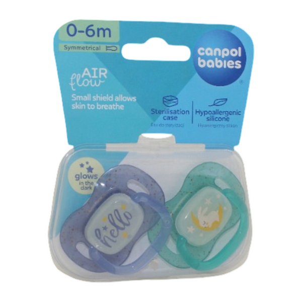 Canpol Babies Air Flow Symmetrical Pacifier Set 0-6m – Pack of 2