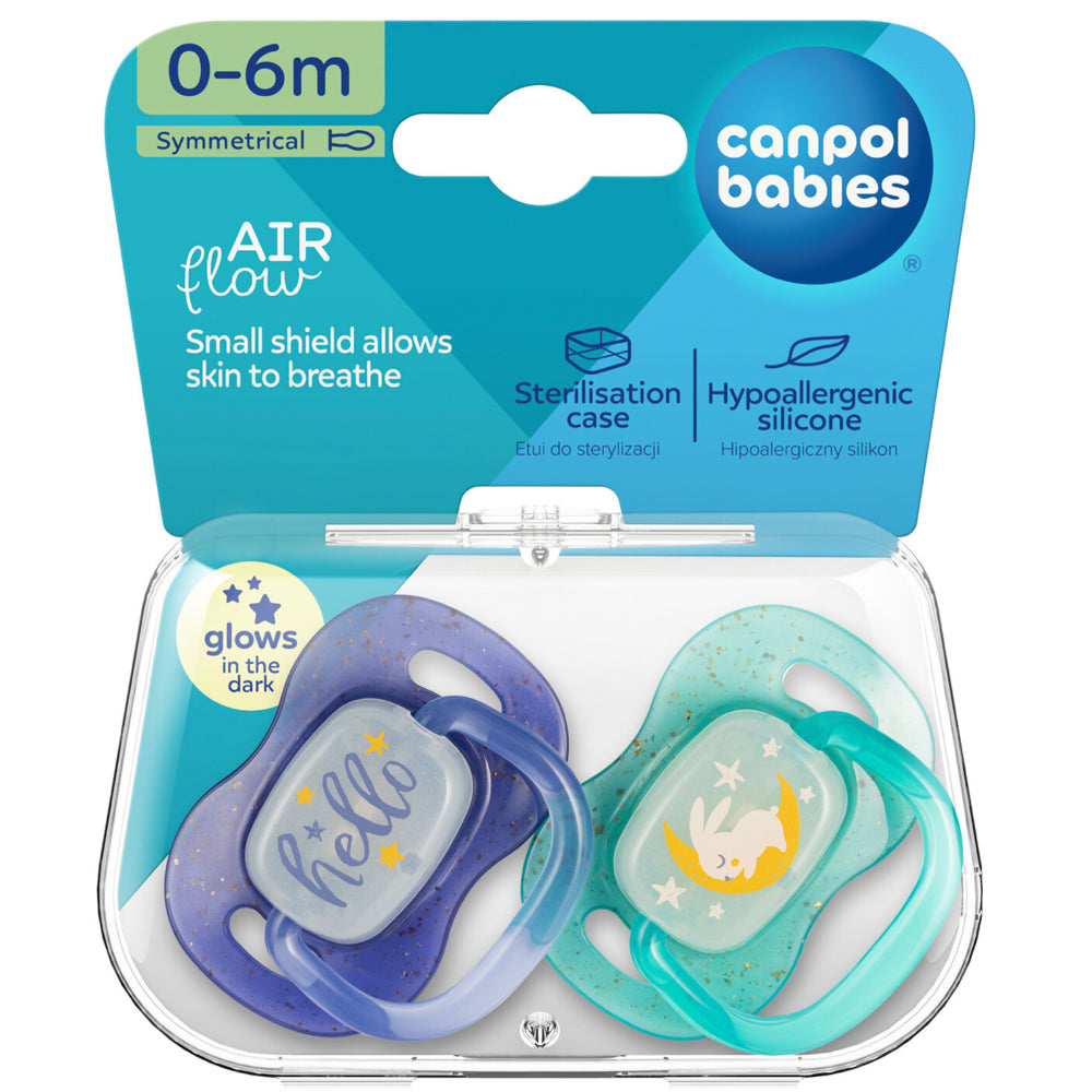 Canpol Babies Air Flow Symmetrical Pacifier Set 0-6m – Pack of 2