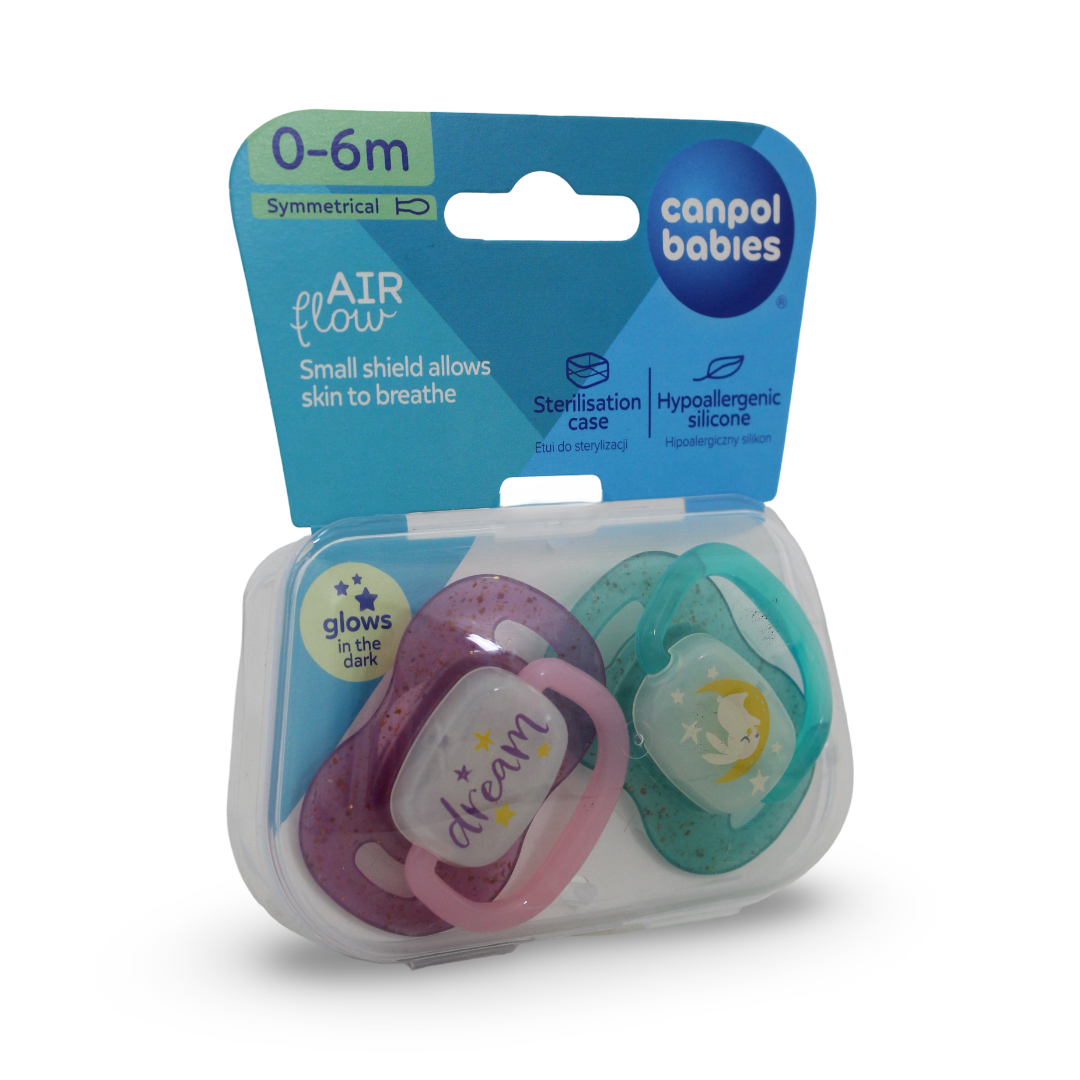 Canpol Babies Symmetrical Silicone Pacifiers – Dream Design 0-6m (2 Pcs)