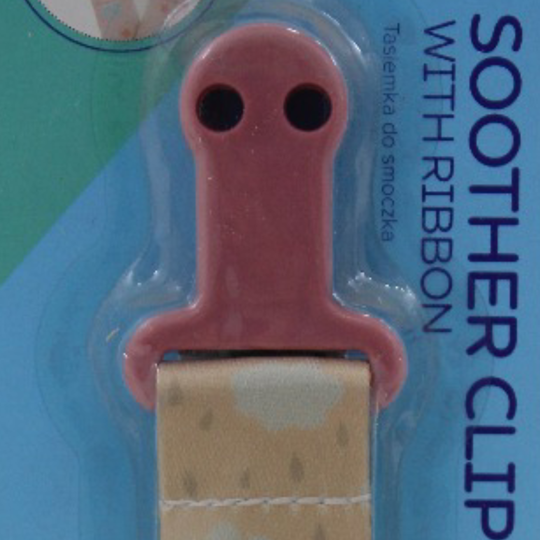 Canpol Babies Bonjour Paris Soother Clip with Ribbon – Pink