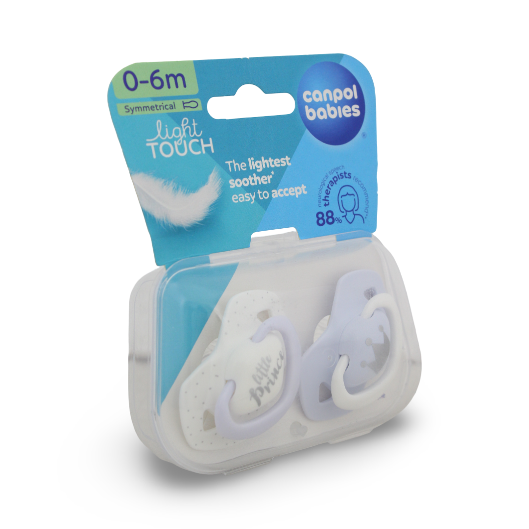 Canpol Babies Royal Baby Silicone Pacifier with Sterilization Case – 0–6 Months (2 Pcs)