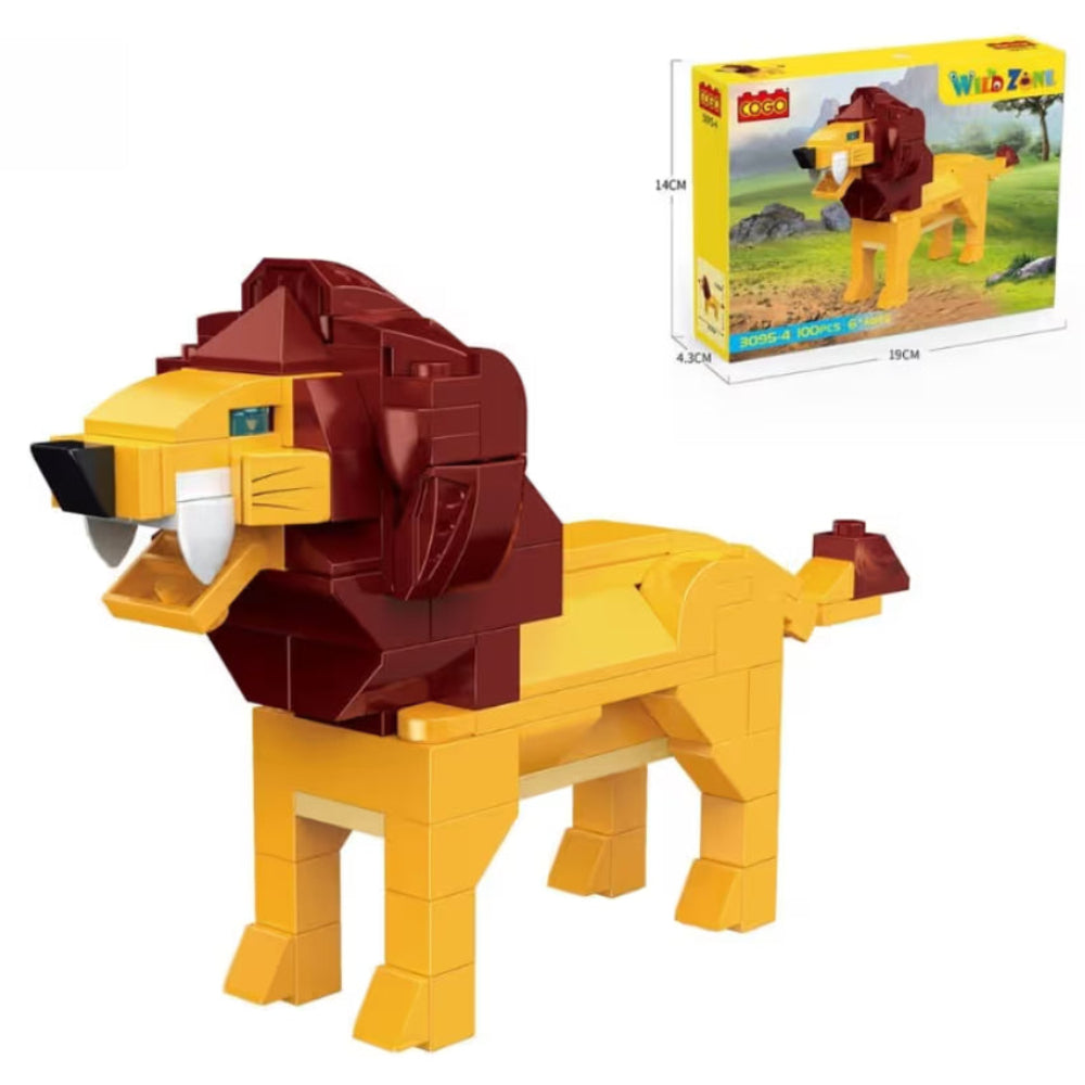 Cogo Wild Zone Roaring Lion Building Block Set – 100 Pcs