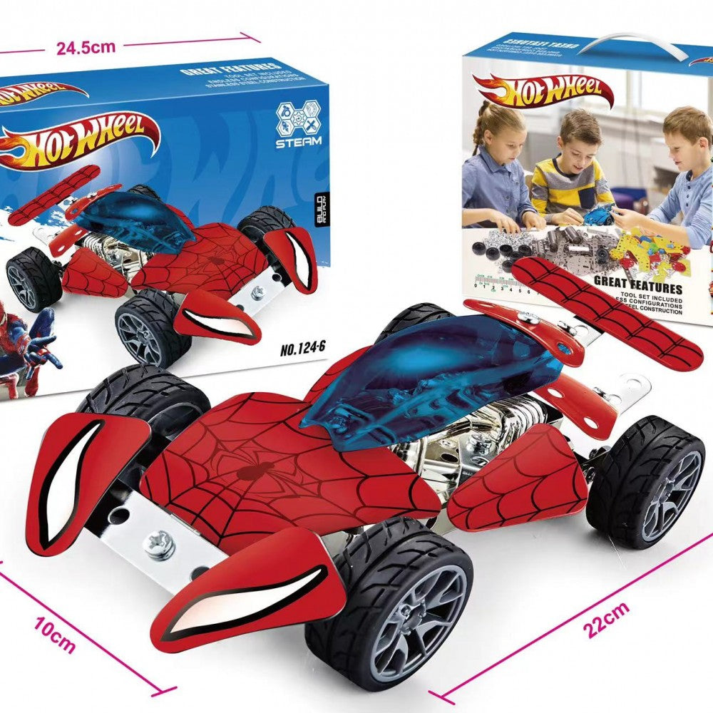Build & Play Steel Racing Car – 246-Piece Construction Set