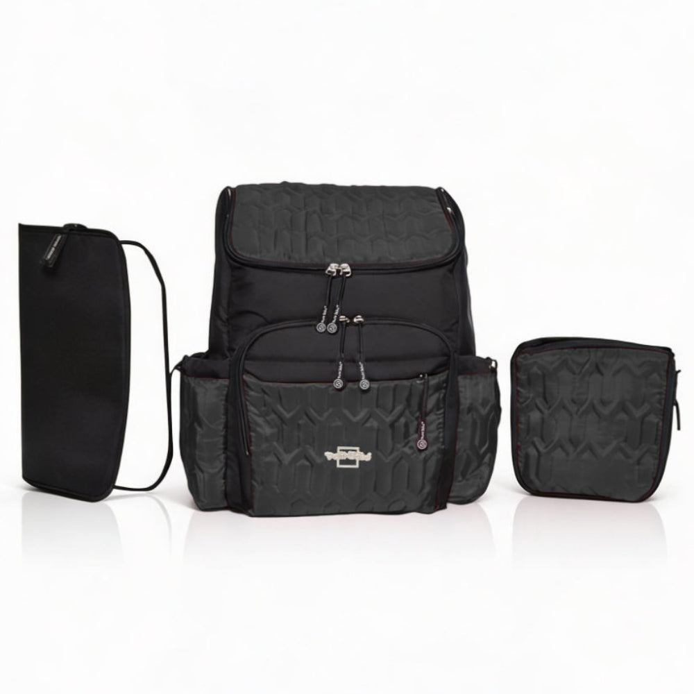 Petit Bebe Baby Diaper Backpack Premium Allure – Black - Baby Essentials