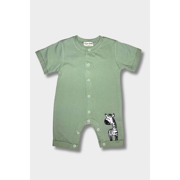 Baby Boys Cotton 2-Piece Jungle Boy (Onesie + Vest) – Mint