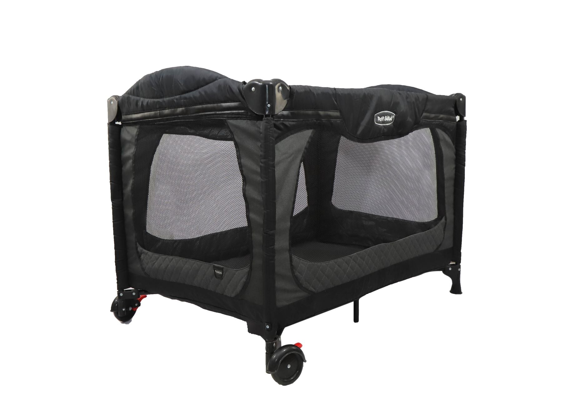 Baby Play Pen – Premium Waterproof Linen – Black