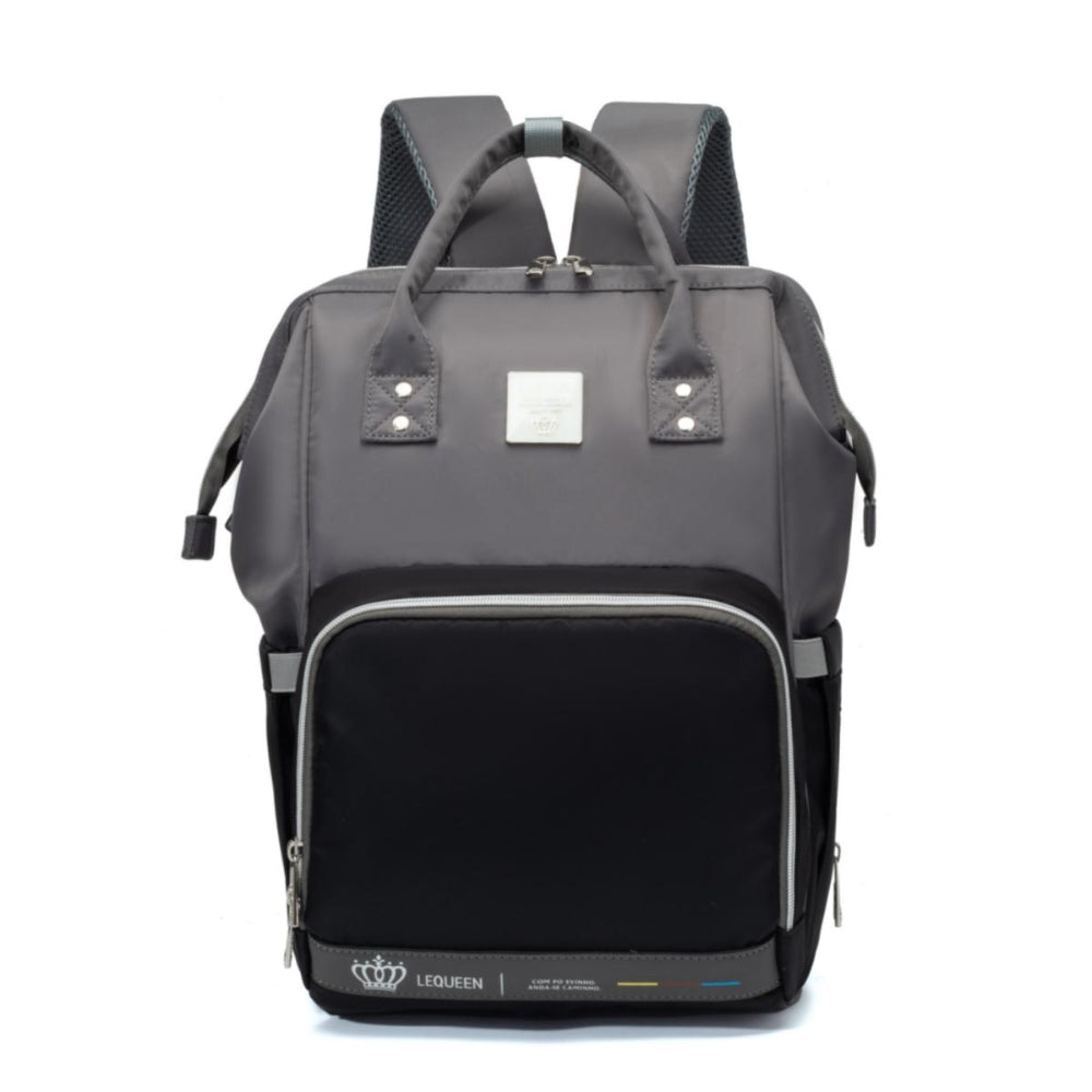 LeQueen Diamond 7th Edition Soft Waterproof Diaper Bag - Black & Grey