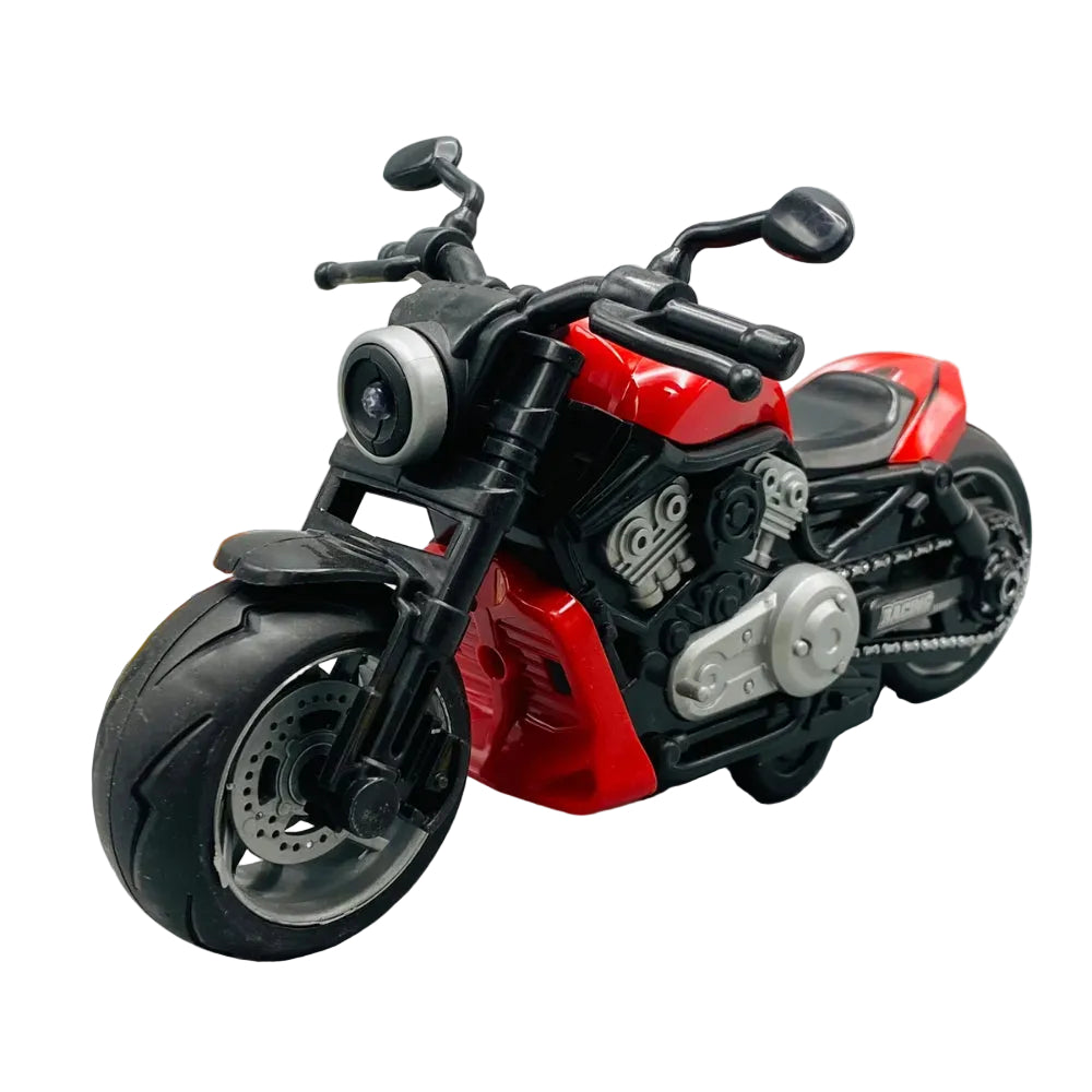 Diecast Model Toy Motorcycle Set – Red (Light & Sound)