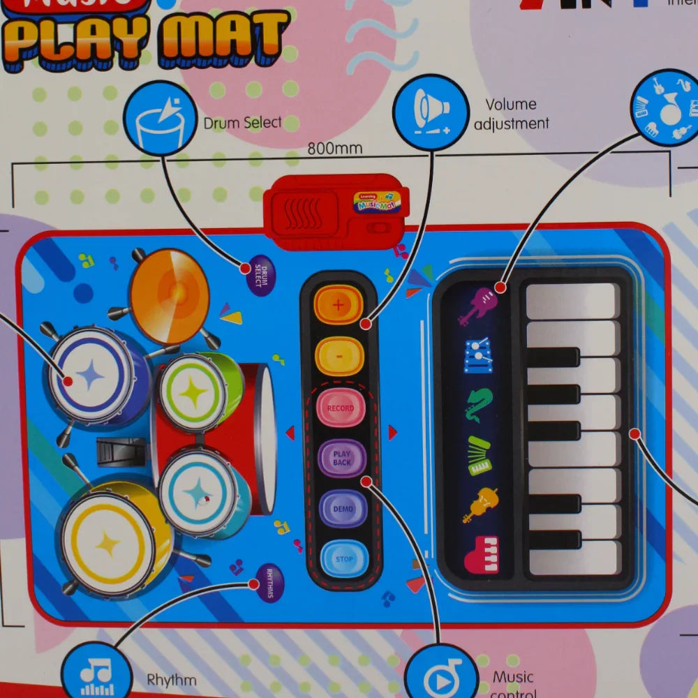 Interactive Music Mat for Toddlers – Piano & Drum Set