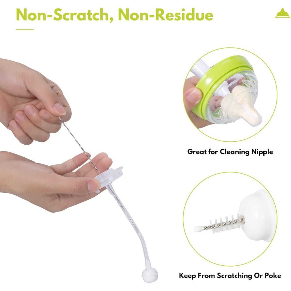 Dr. Brown's Baby Bottle & Nipple Brush Set – Pink & White (2Pcs)