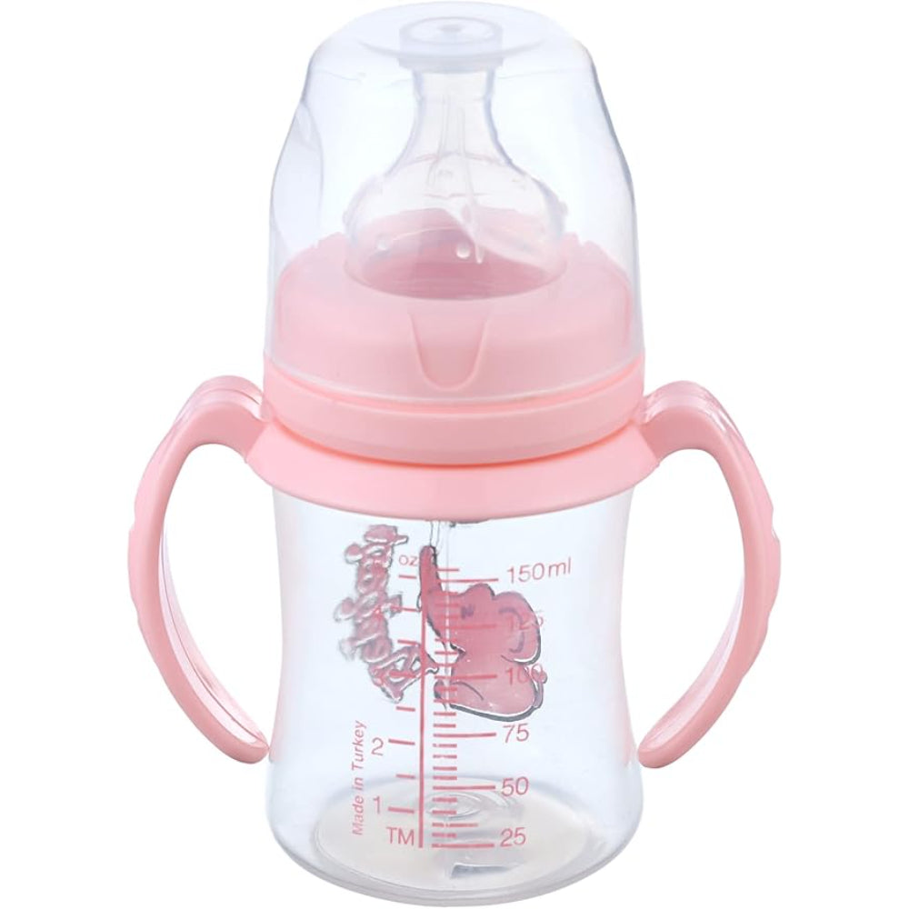 Baby Time PP Wide Neck Bottle With Handle 150cc – Pink