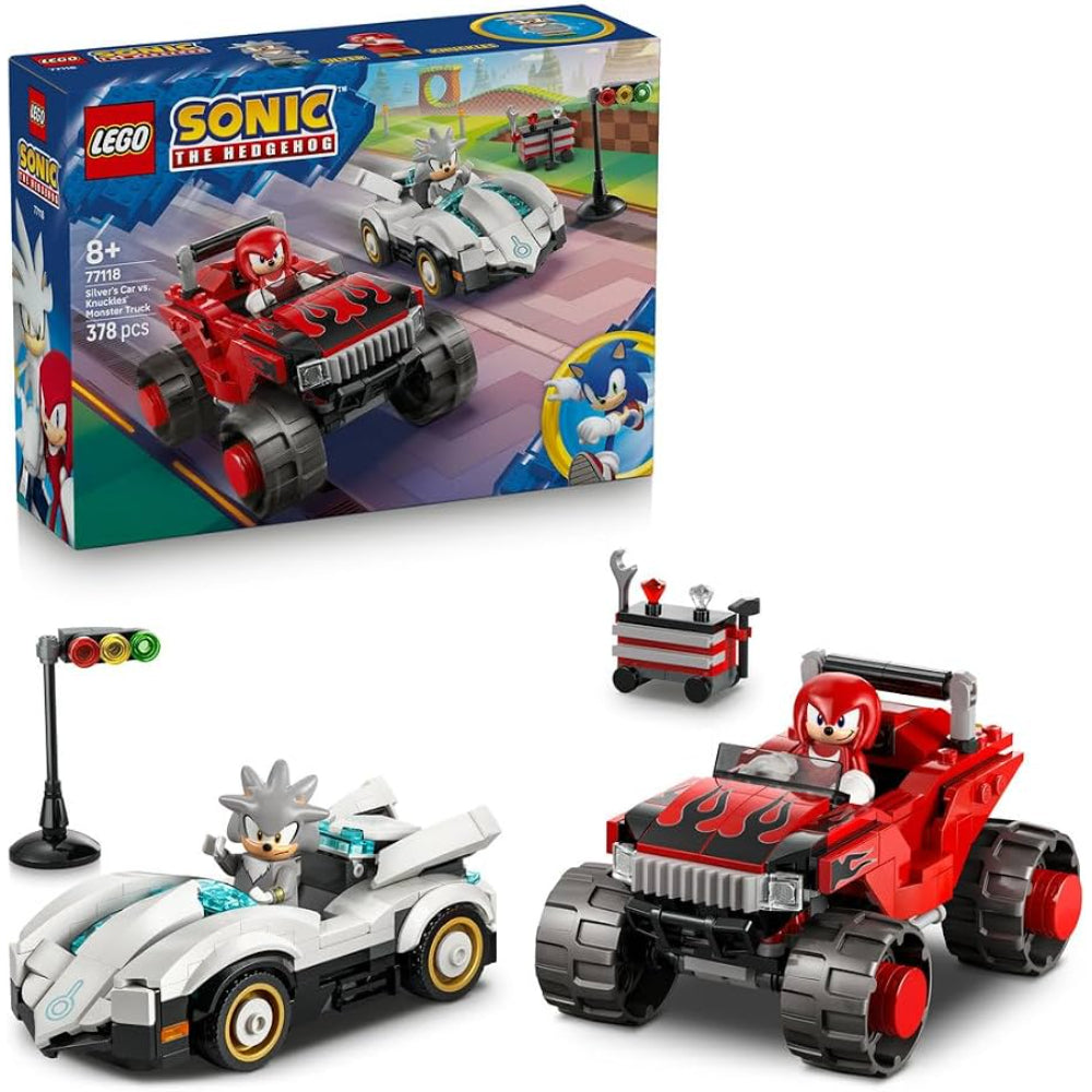Lego Sonic the Hedgehog Silver's Car vs. Knuckles' Monster Truck – 378 Pcs