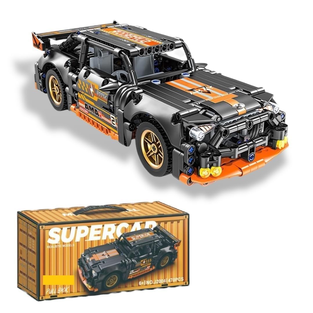 Supercar Realistic Models Sports Car Building Set – Orange