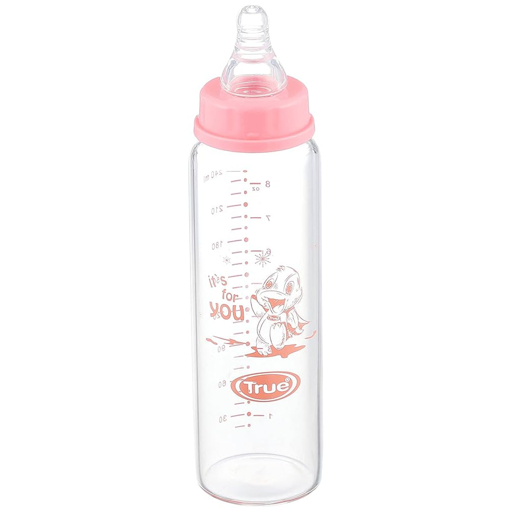 True Crystal Gold Feeding Bottle 240ml – Pink