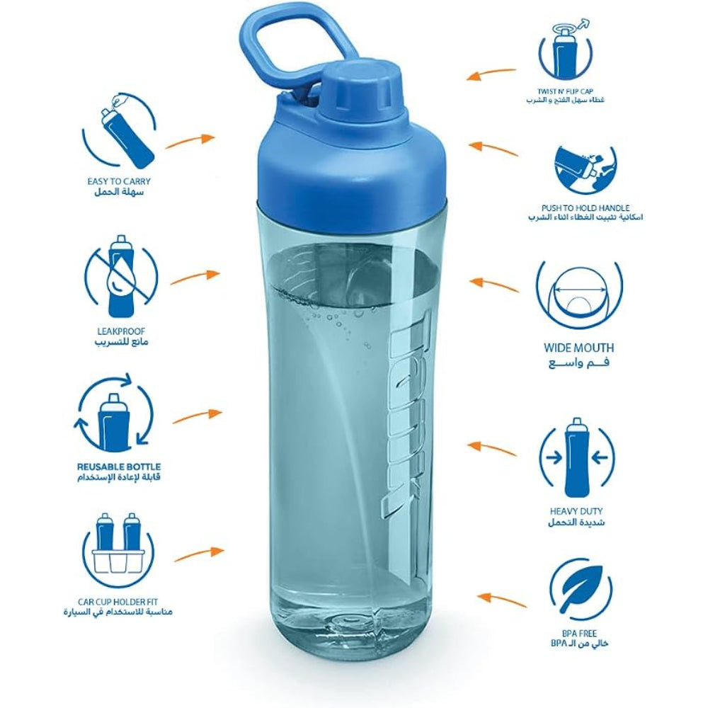 Tank Tritan Flip Cap  Bottle 800ml – Blue