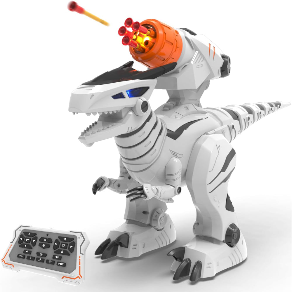 RC Velociraptor Robot Toy – White