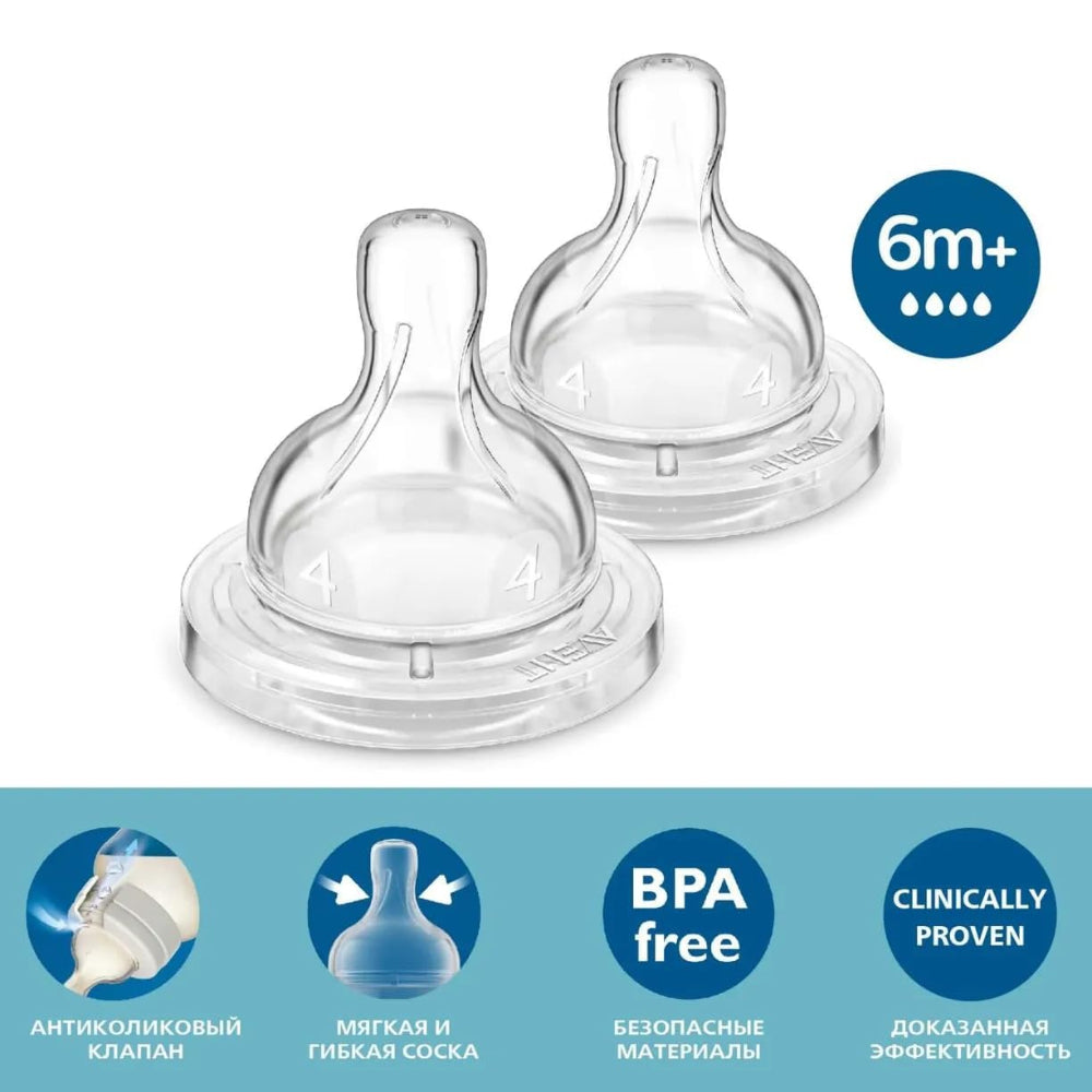 Philips Avent Anti-colic Teats 0m+ Flow 1