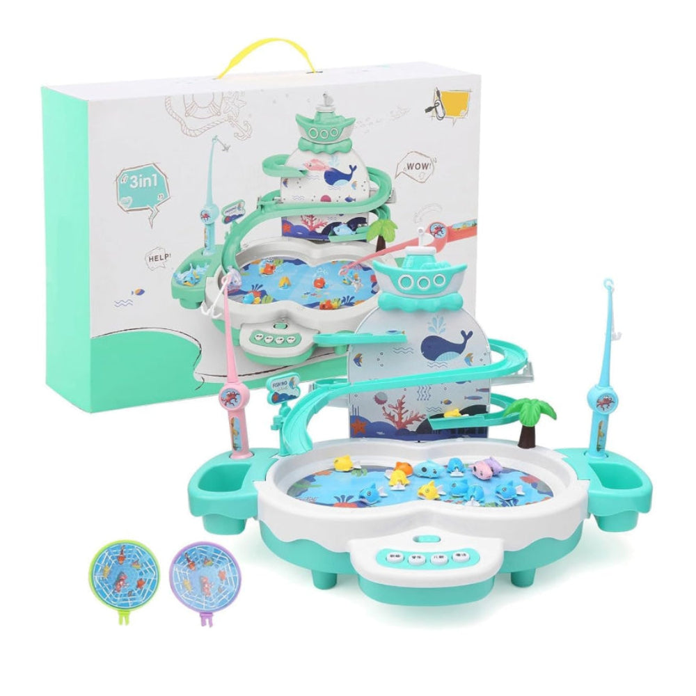 Cute Stone Fishing Game – Interactive Toy for Kids (Green)